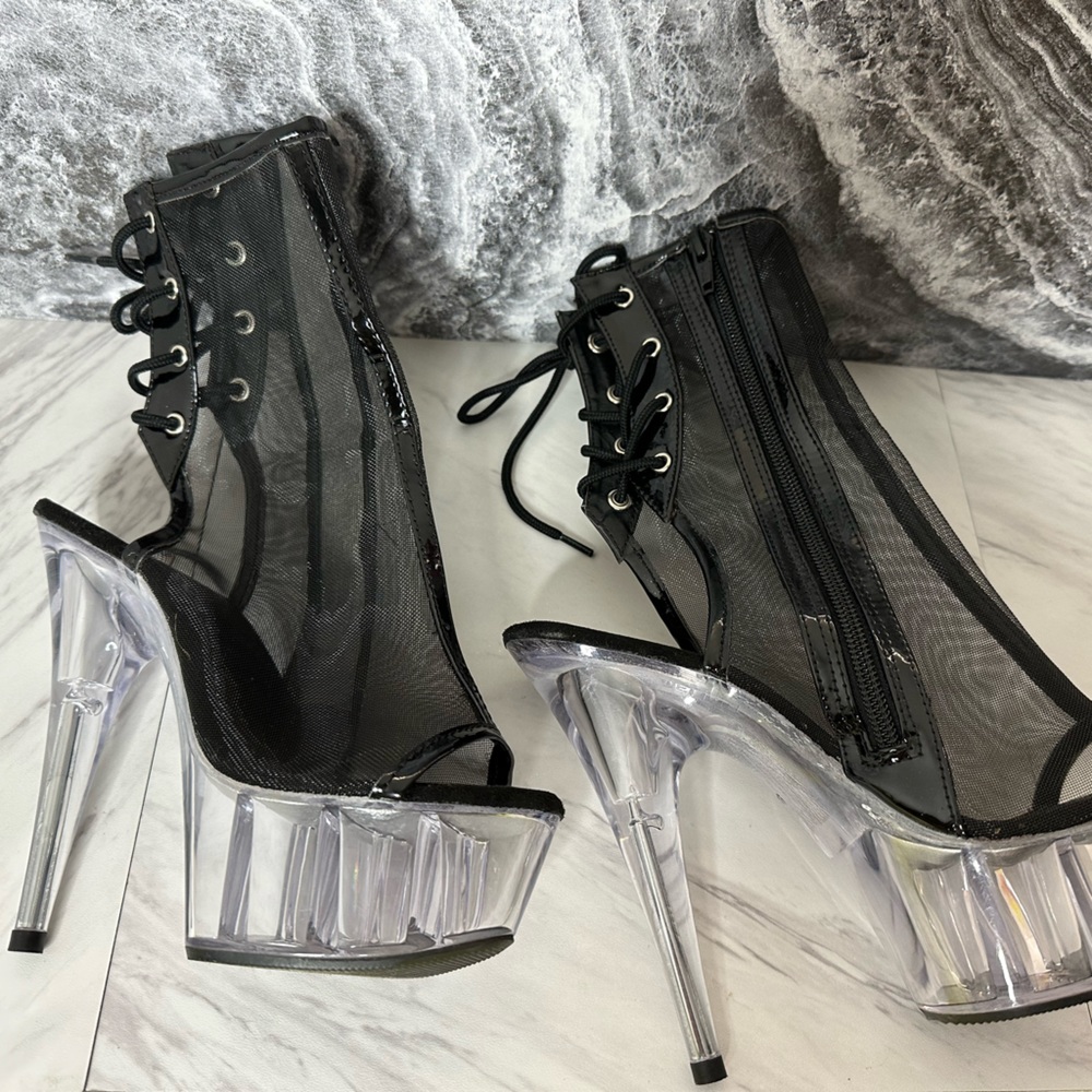 Pleasure high netted dancer heels brand new size 6